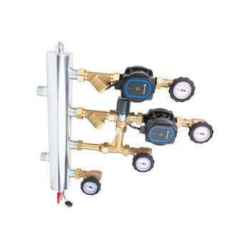 Grupa pompowa AFRISO BPS 901 AP GZ x GW 1'' x 3/4'', z zaworem termostatycznym, z pompą obiegową AFRISO APH 160 15-7/130 mm