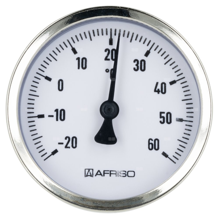 Termometr bimetaliczny AFRISO BiTh fi 63 mm -20…60'C tuleja 40 mm połączenie ax