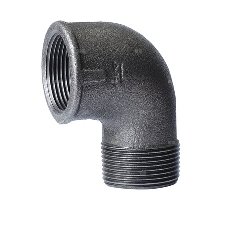 Kolano nakrętno-wkrętne czarne 6/4'' A4 STRONG_S