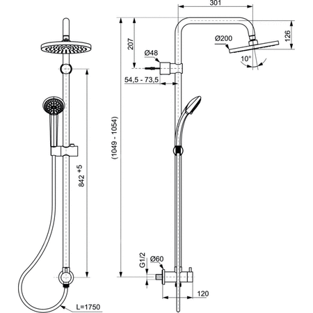 IDEALDUO SYSTEM NAT.HD/200MM BEZ BATERII