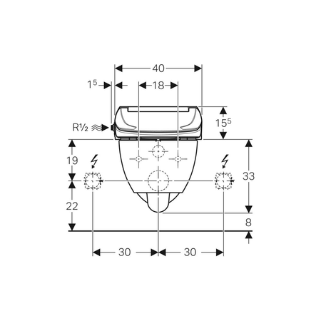 Elementy mocujące krótkie do zestawu deski sedesowej Geberit AquaClean 4000 z wiszącą miską WC (2 szt.)