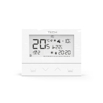 Przewodowy regulator pokojowy dwustanowy (panel przedni ze szkła) biały, model ST-292 v3