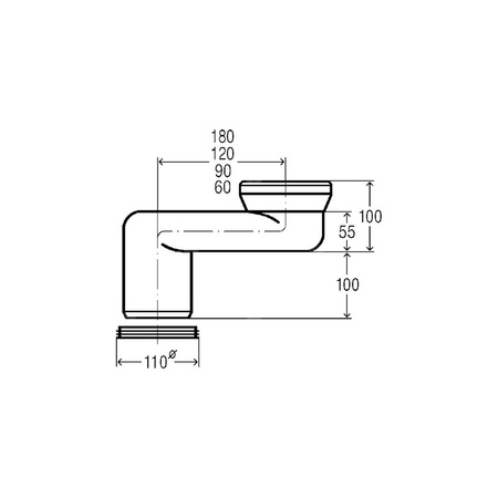 Rura kątowa przyłączeniowa WC VIEGA 8090 90' fi110 mm, długość 200 mm tworzywo sztuczne