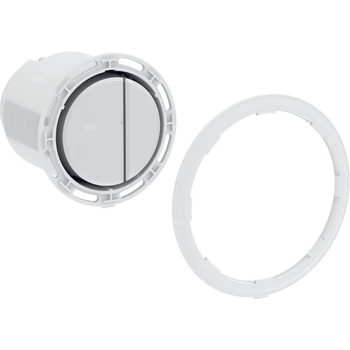 Przycisk Geberit do zdalnego uruchamiania spłukiwania typ 01, pneumatyczny, okrągły, do spłukiwania dwudzielnego: Chrom matowy / Z powłoką easy-to-clean