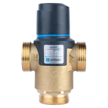 Zawór regulacyjny termostatyczny do wody ciepłej AFRISO ATM 881 mosiądz GZ 1 1/4'', DN 25, zakres temp. 20...43'C, Kvs 4.2m3/h, max. 90'C, max. 10bar