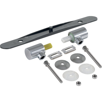 Zestaw zawiasów Geberit do deski sedesowej Bambini, z uchwytami, mocowanie od dołu, wolne opadanie (2 szt.)