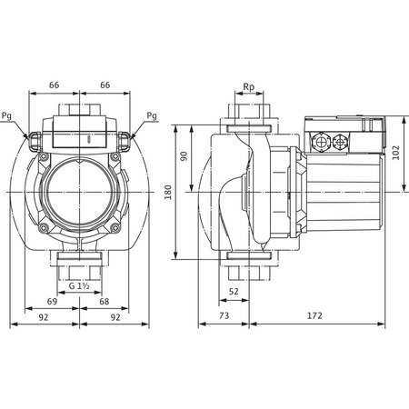 Pompa obiegowa WILO TOP-Z 25/10 DM PN16, 2900 obr/min 3 x 400 V 50 Hz, PN 16/16bar