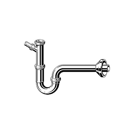 Syfon rurowy Plus-Sifon mosiądz chrom., nr wzoru 5611.6 G: 1¼ DN: 32