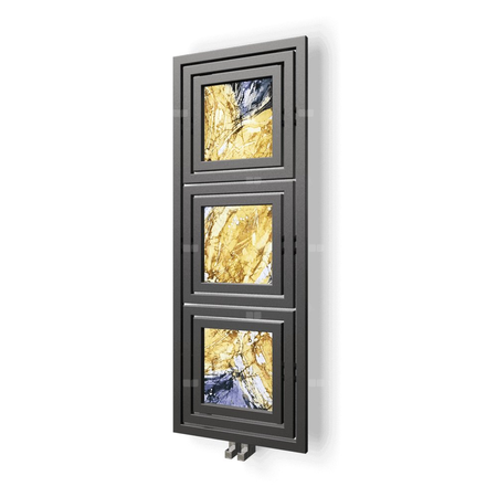 Grzejnik drabinkowy ENIX LIBRA Batik, wym. 600 x 600 mm, kolor graphite, moc 312W