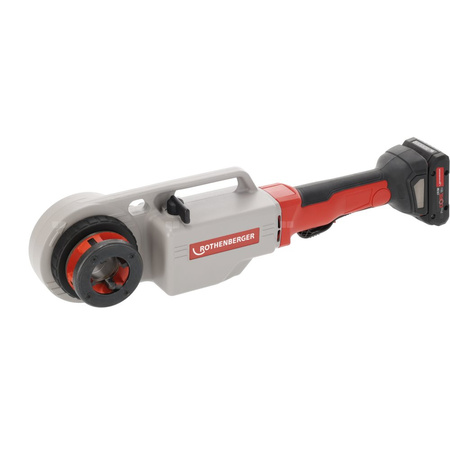 SUPERTRONIC 2000E z imadłem z głowicami BSPT R 1/2"-3/4"-1"-1 1/4"-1 1/2"-2" z adapterem ROFIX z akumulatorem 8.0AH ProCORE 18V i ładowarką AMP