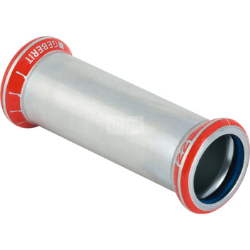 Mufa GEBERIT Mapress C-Stahl FKM przesuwna, stal (ocynk galwaniczny/elektrolityczny) (ocynk), 18 mm, DN 15 x 18 mm x DN 15 (MZ), (głębokość: 15 mm) z uszczelką