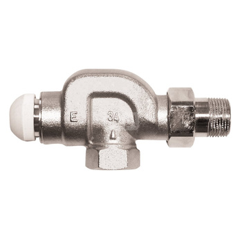 Zawór grzejnikowy termostatyczny HERZ TS-E kątowy spec, połączenie 1'' (niklowanie)