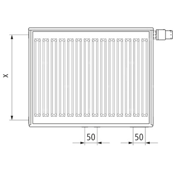 Grzejnik płytowy typ 33 KERMI X2 Profil-Vplus, lewy, z osłonami wym. 500 x 2300 mm, kolor biały, moc 4471 W