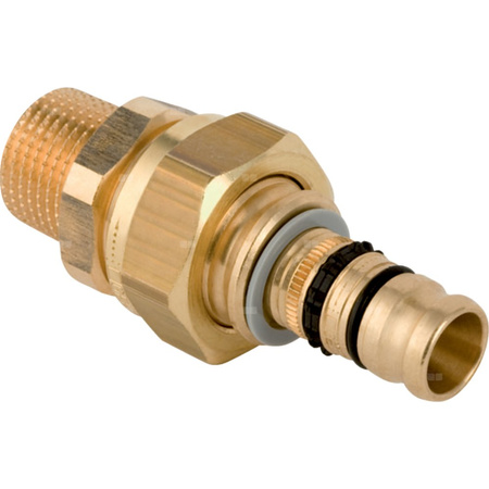 Śrubunek przejściowy GEBERIT Mepla, Cu / Cu, 2'' x 50 mm (GZ gazowy stożkowy x końcówka wciskowa) z uszczelką