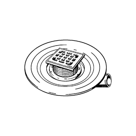 Wpust VIEGA 49432 z 1 przyłączem DN 70, odpływ pionowy, kratka 100x100mm tworzywo sztuczne
