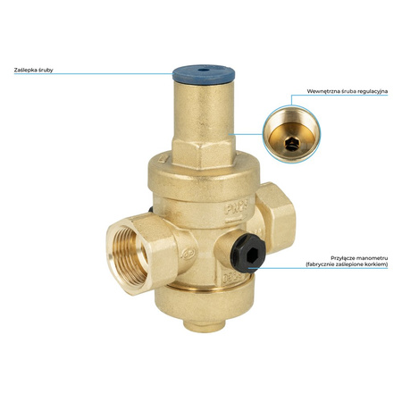 Standardowy reduktor ciśnienia wody BPR 402, GW G3/4'', 1 ÷ 5,5 bar