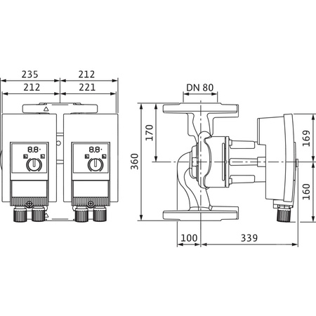 Pompa obiegowa WILO Yonos MAXO-D 80/0,5-12 PN10 1 x 230 V 50/60 Hz, PN 10/10bar