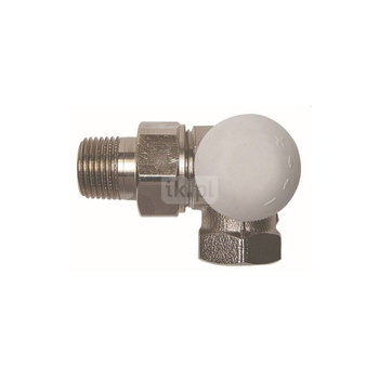 Zawór grzejnikowy termostatyczny HERZ TS-90-KV 3-osiowy cd, połączenie 1/2'' (niklowanie) niebieski