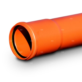 Rura do kanalizacji zewnętrznej KG gładka PVC-U LITA SN8 wydłużony kielich WK z uszczelką DIN-LOCK KGEL 500x14,6/3000