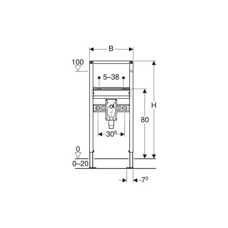Podłączenie GEBERIT Mepla, brąz, 1/2'' (GW x przyłącze mf), 73 mm