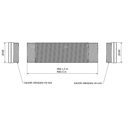 Przewód elastyczny DN160 dł.5 m