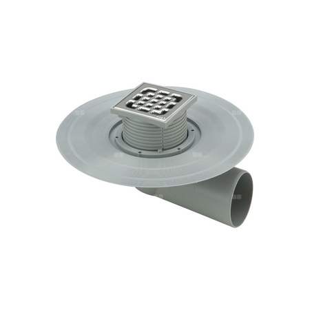 Wpust VIEGA 49432 z 1 przyłączem DN 50, odpływ pionowy, kratka 100x100mm tworzywo sztuczne