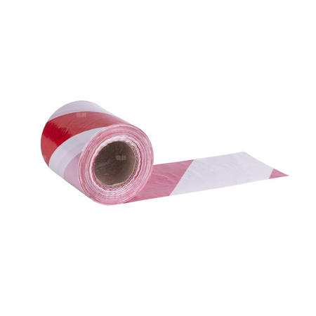 Taśma ostrzegawcza biało-czerwona szer. 10 cm (1 rolka - 100m)