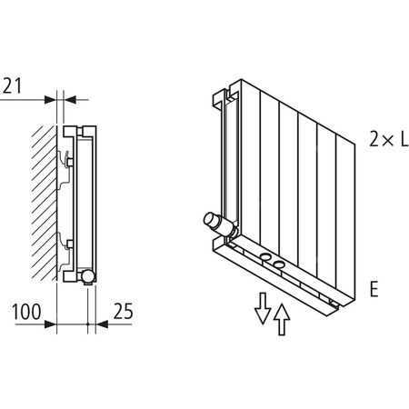 Grzejnik płytowy typ 20 KERMI V-HVV wym. 600 x 1540 mm, kolor biały, moc 1651 W