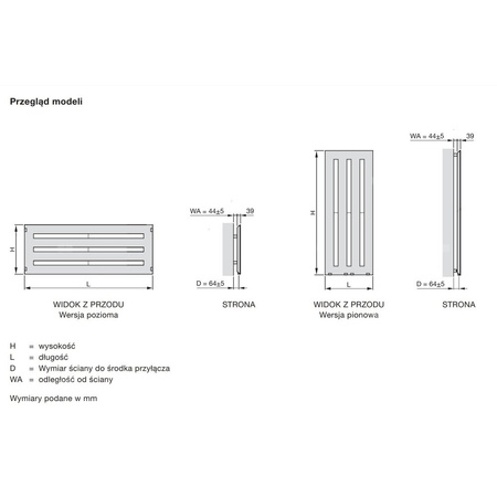 Grzejnik drabinkowy ZEHNDER Metropolitan, wym. 385 x 1600 mm, kolor biały RAL9016, moc 542W