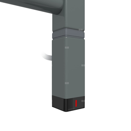 Grzałka TERMA One K30x30, 600W Tuba, Metallic Grey, kabel prosty bez wtyczki [czarny, 1,5m, logo Terma, instr. TERMA]
