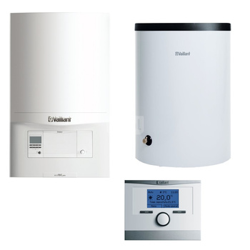 Pakiet - Kocioł gazowy jednofunkcyjny VAILLANT ecoTEC pro VC 146/5-3 kondensacyjny wiszący 5.9-15.3kW + Czujnik c.w.u. + Regulator multiMATIC 700 + Zasobnik c.w.u VIH R 120/6B