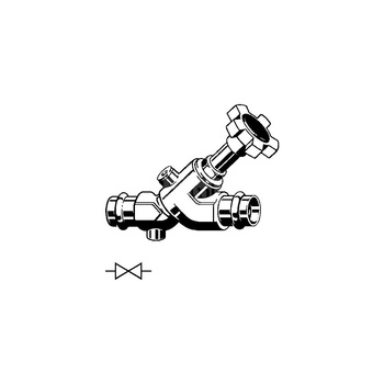 Zawór skośny 28 brąz / błyszczący