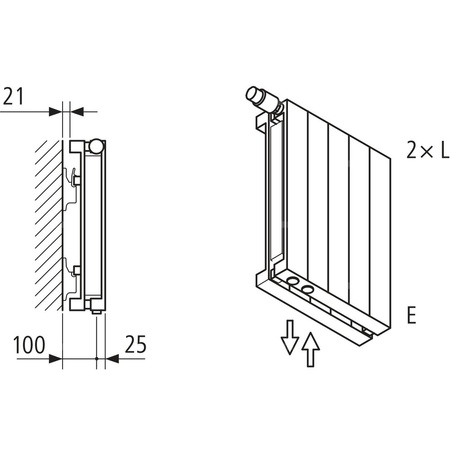 Grzejnik płytowy typ 20 KERMI V-HVV wym. 2800 x 1050 mm, kolor biały, moc 4559 W