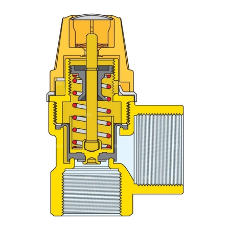 Zawór przelewowy CALEFFI dla instalacji solarnych mosiądz (chromowany) 6 bar GW 1/2'' x 3/4''