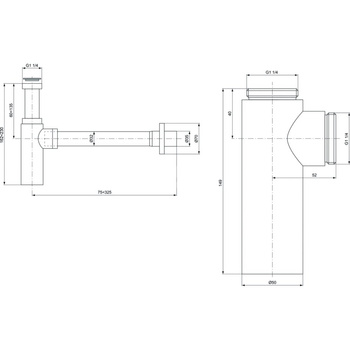 SYFON UMYWALKOWY 1 1/4" 75MM SEAL