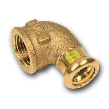 Kolano 90' SANHA Press Gas, miedź, 22 mm x 3/4'' (zw x GW)