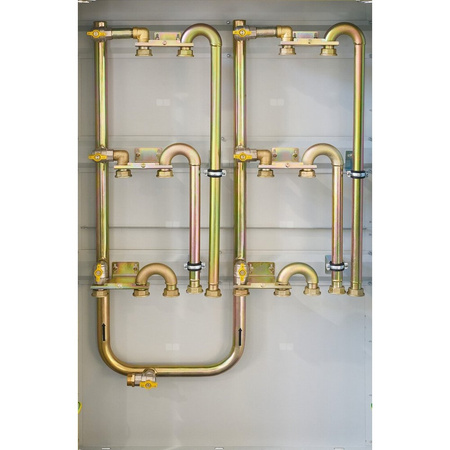 Punkt redukcyjno-pomiarowy na 5-6 gazomierzy G4/G6,w pionie,w skrzynce metalowej antracyt