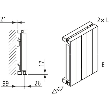 Grzejnik płytowy typ 20 KERMI HVN wym. 800 x 490 mm, kolor biały, moc 659 W