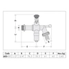 ICECAL - Zawór czerplny, kulowy z urządzeniem zabezpieczającym przed zamarzaniem 1/2" GZ x 3/4" GZ z króćcem do węża