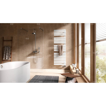Grzejnik G.ła.Kermi®Credo®Half®flat-E,1400x600x37, max.P800,RAL9016,FKS biały,prawy,EU,SKI