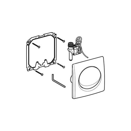 Przycisk uruchamiający Geberit Samba, do zaworu spłukującego do pisuarów z pneumatycznym uruchamianiem spłukiwania: Biały-alpin, Materiał=Tworzywo sztuczne