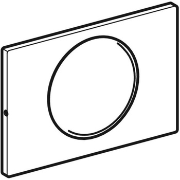 Przycisk uruchamiający Geberit Sigma10 do systemu spłukiwania WC z elektronicznym uruchamianiem spłukiwania, okrągły, z zabezpieczeniem, bez ramki montażowej: Płyta i przycisk: szczotkowane, z powłoką easy-to-clean, Pierścień ozdobny: polerowany