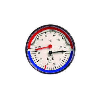 Termohydrometr TH 80, fi80 mm, 0÷10 mH2O, 20÷120'C, G1/4'', ax, kl. 2,5