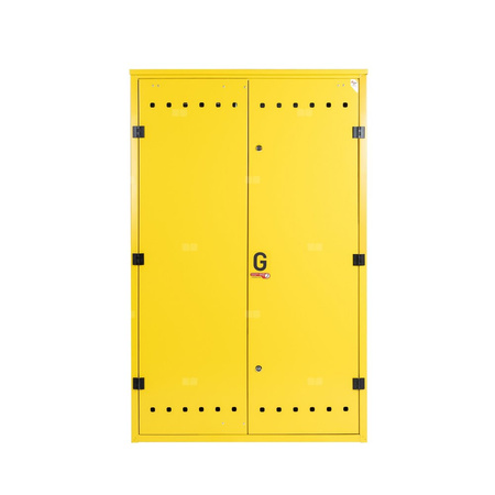 Punkt redukcyjno-pomiarowy na 5-6 gazomierzy G4/G6, w pionie, w skrzynce metalowej - żółty