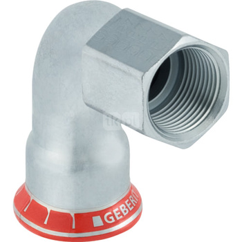 Kolano 90' GEBERIT Mapress C-Stahl przejściowe, stal (ocynk galwaniczny/elektrolityczny) (ocynk), 1/2'' x 28 mm (GW x mufa zaprasowywana), (głębokość: 24 mm) z uszczelką