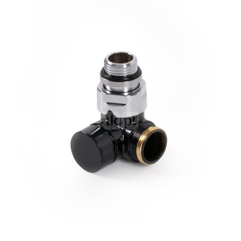 Zawór odcinający 3-osiowy CYLINDER, Lewy, GZ 1/2"-GZ 24-19, Czarny, (V74210E9005SX)