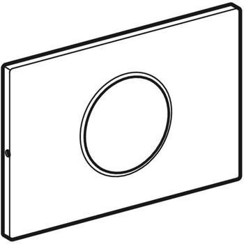 Przycisk uruchamiający Geberit Sigma10 do systemu spłukiwania WC z elektronicznym uruchamianiem spłukiwania, okrągły, z zabezpieczeniem: Płyta: szczotkowane, z powłoką easy-to-clean, Pierścień ozdobny: polerowany