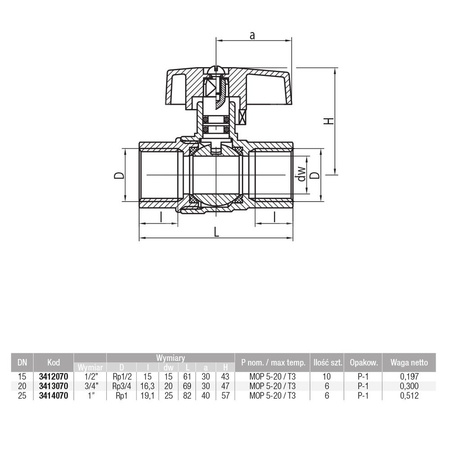 Kurek kulowy do gazu nikl z mot. alum. (MAI) ORION (wersja N-N) 1/2