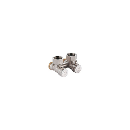 Przyłącze grzejnika jednorurowe dwururowe GIACOMINI R384 mosiądz 1/2'' x 18 mm zamykane