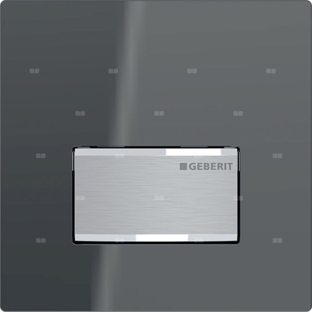 Przycisk uruchamiający Geberit typ 50 do systemu spłukiwania pisuarów z pneumatycznym uruchamianiem spłukiwania, kwadratowy: 13x13x1.2cm, Lava, Materiał=Cynkowy odlew ciśnieniowy / szkło